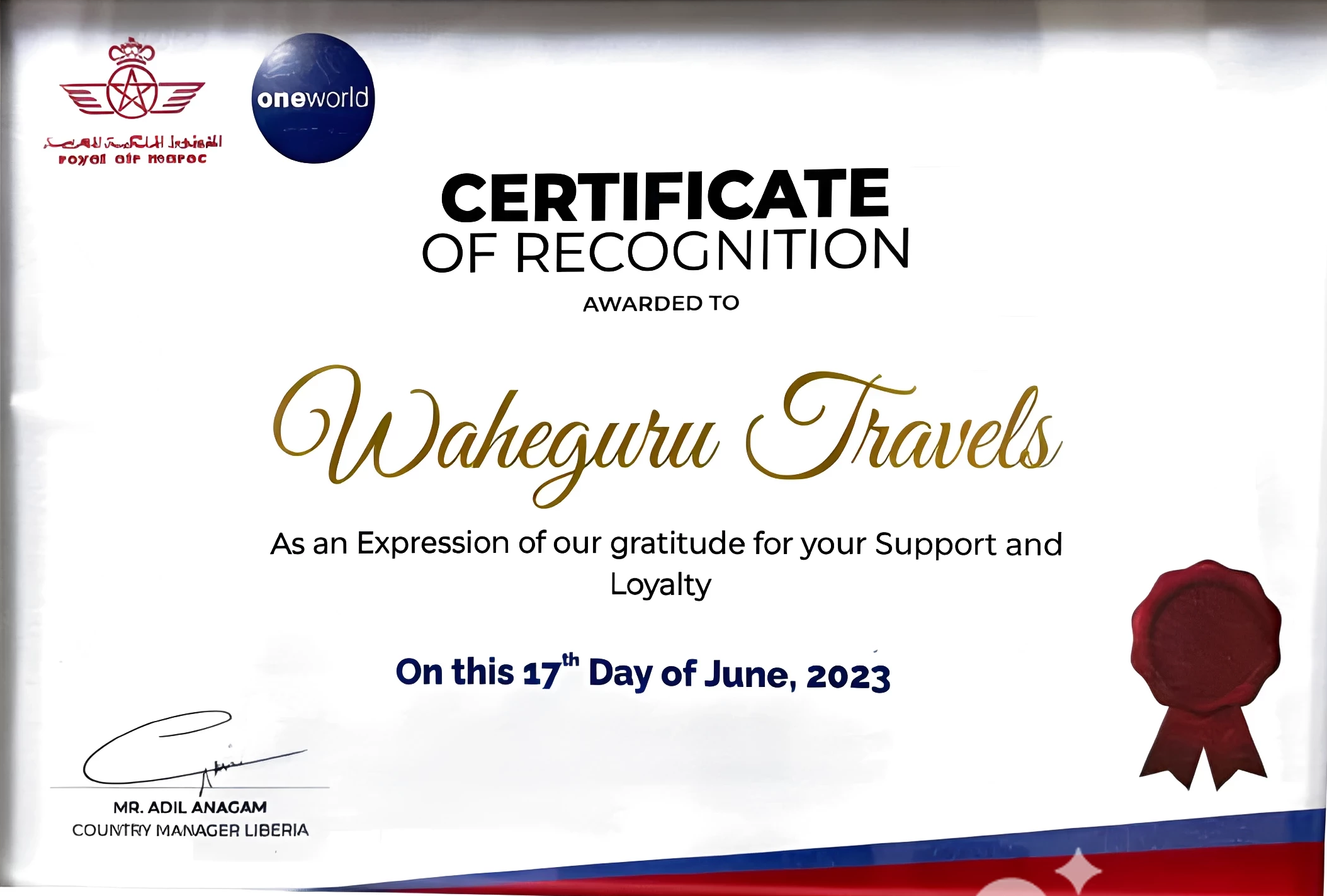 Best Travel Agency Award